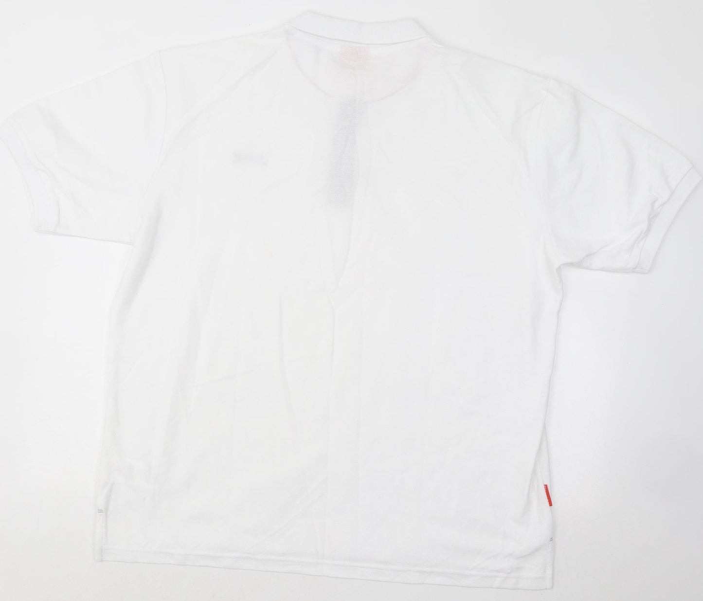 Slazenger Mens White Cotton Polo Size 2XL Collared Button