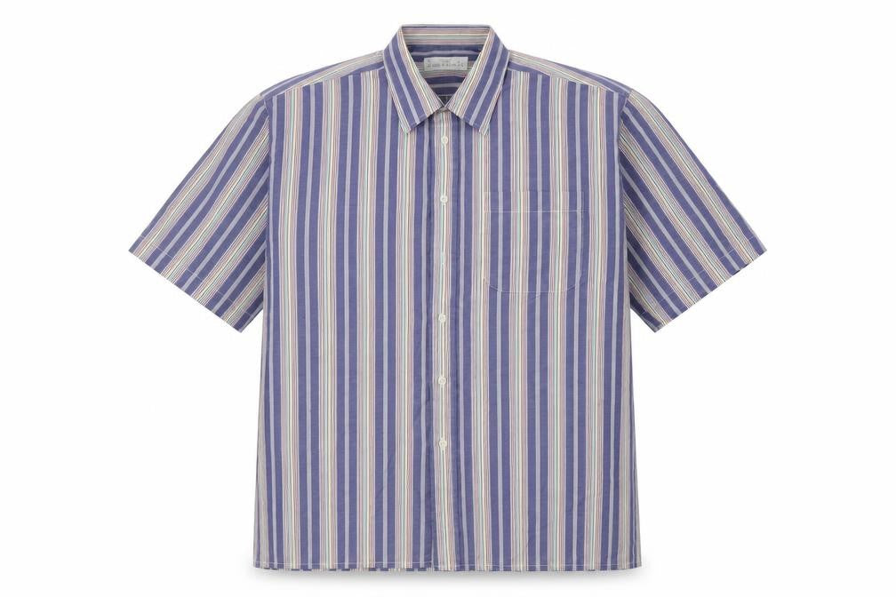 Mens UK Size 41 Marks and Spencer Multicoloured  Button-Up Short Sleeve Casual S