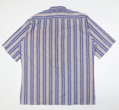 Mens UK Size 41 Marks and Spencer Multicoloured  Button-Up Short Sleeve Casual S