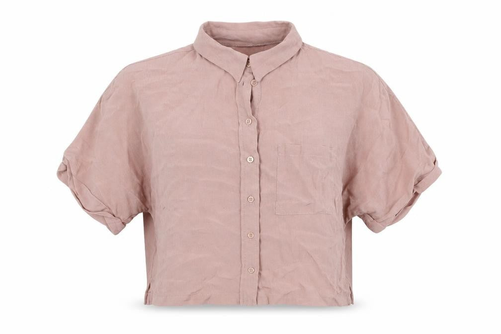 Womens UK Size 6 Topshop Pink Cropped Button-Up