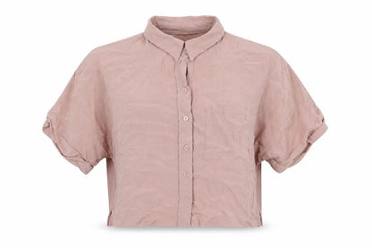 Womens UK Size 6 Topshop Pink Cropped Button-Up