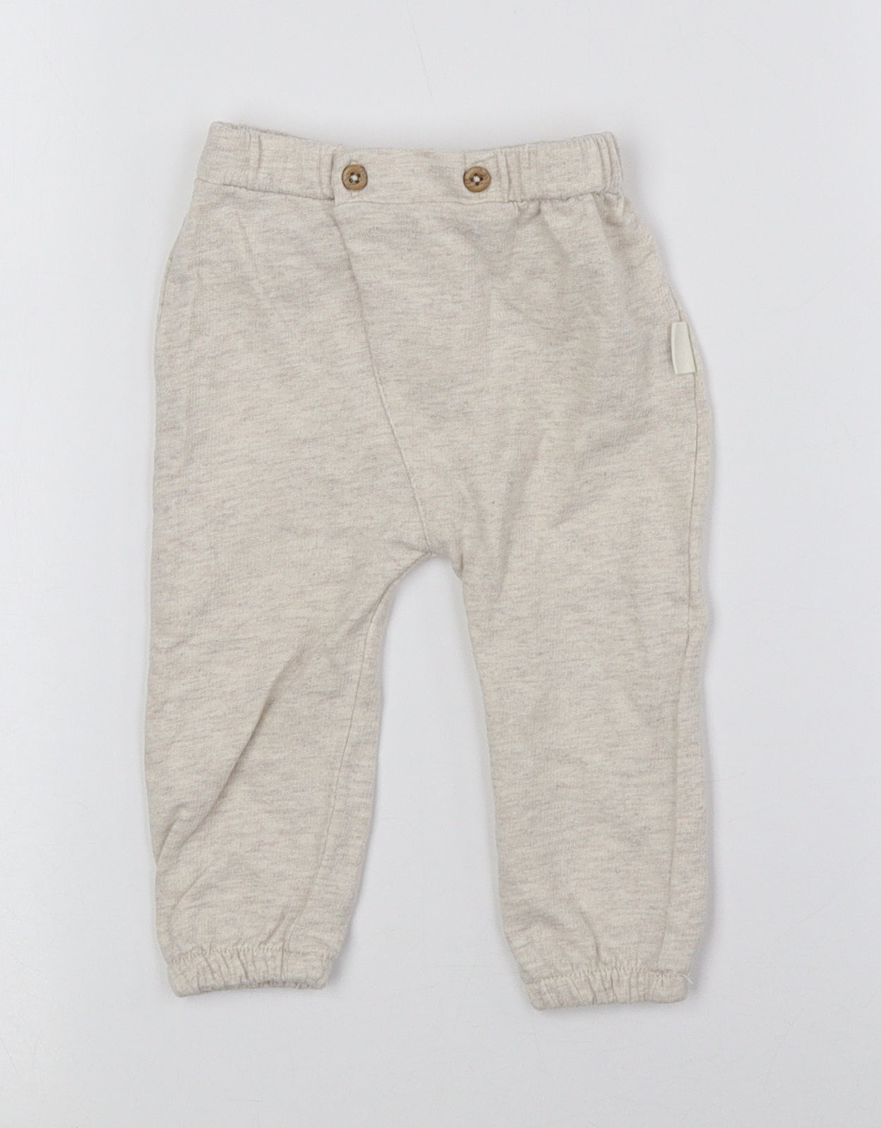 Rabbit + Bear Baby Beige 100% Cotton Jogger Trousers Size 3-6 Months