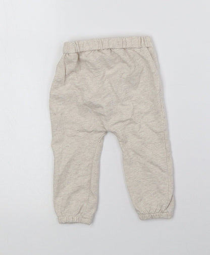 Rabbit + Bear Baby Beige 100% Cotton Jogger Trousers Size 3-6 Months