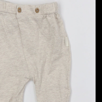 Rabbit + Bear Baby Beige 100% Cotton Jogger Trousers Size 3-6 Months