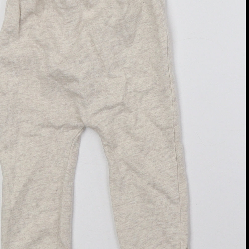Rabbit + Bear Baby Beige 100% Cotton Jogger Trousers Size 3-6 Months