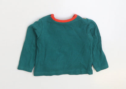 TU Baby Green 100% Cotton Basic T-Shirt Size 3-6 Months Round Neck Snap - Elf Christmas