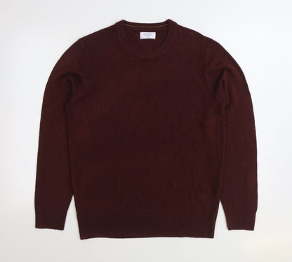 Matalan Mens Brown Round Neck Acrylic Pullover Jumper Size M