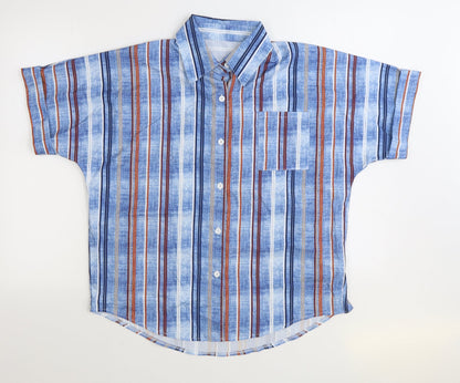 Mens UK Size XL Preworn Multicoloured  Button-Up Short Sleeve Casual Shirt