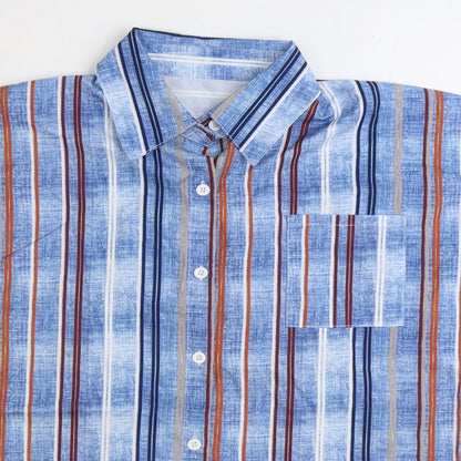 Mens UK Size XL Preworn Multicoloured  Button-Up Short Sleeve Casual Shirt