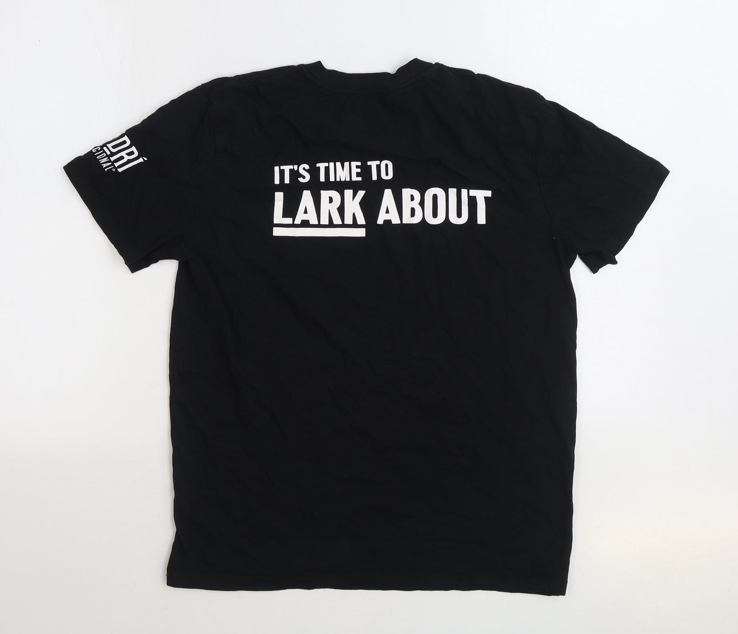 The Lark Mens Black Cotton T-Shirt Size M Round Neck