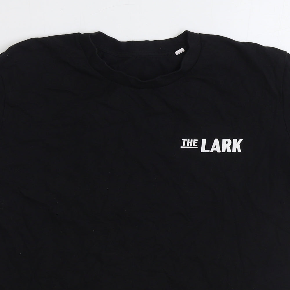 The Lark Mens Black Cotton T-Shirt Size M Round Neck