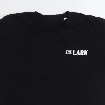 The Lark Mens Black Cotton T-Shirt Size M Round Neck