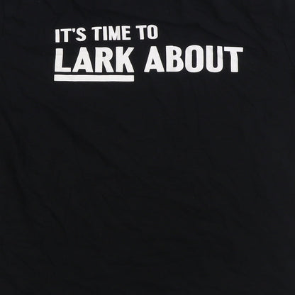 The Lark Mens Black Cotton T-Shirt Size M Round Neck