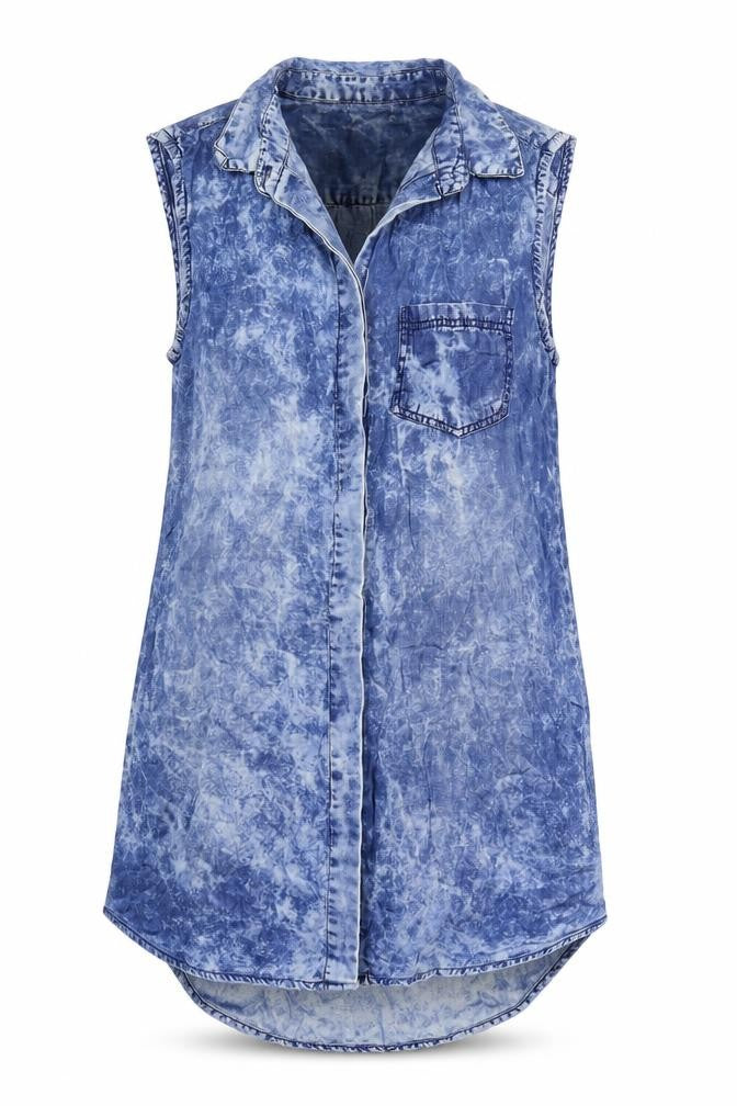 Womens UK Size 10 QED London Blue Basic Blouse