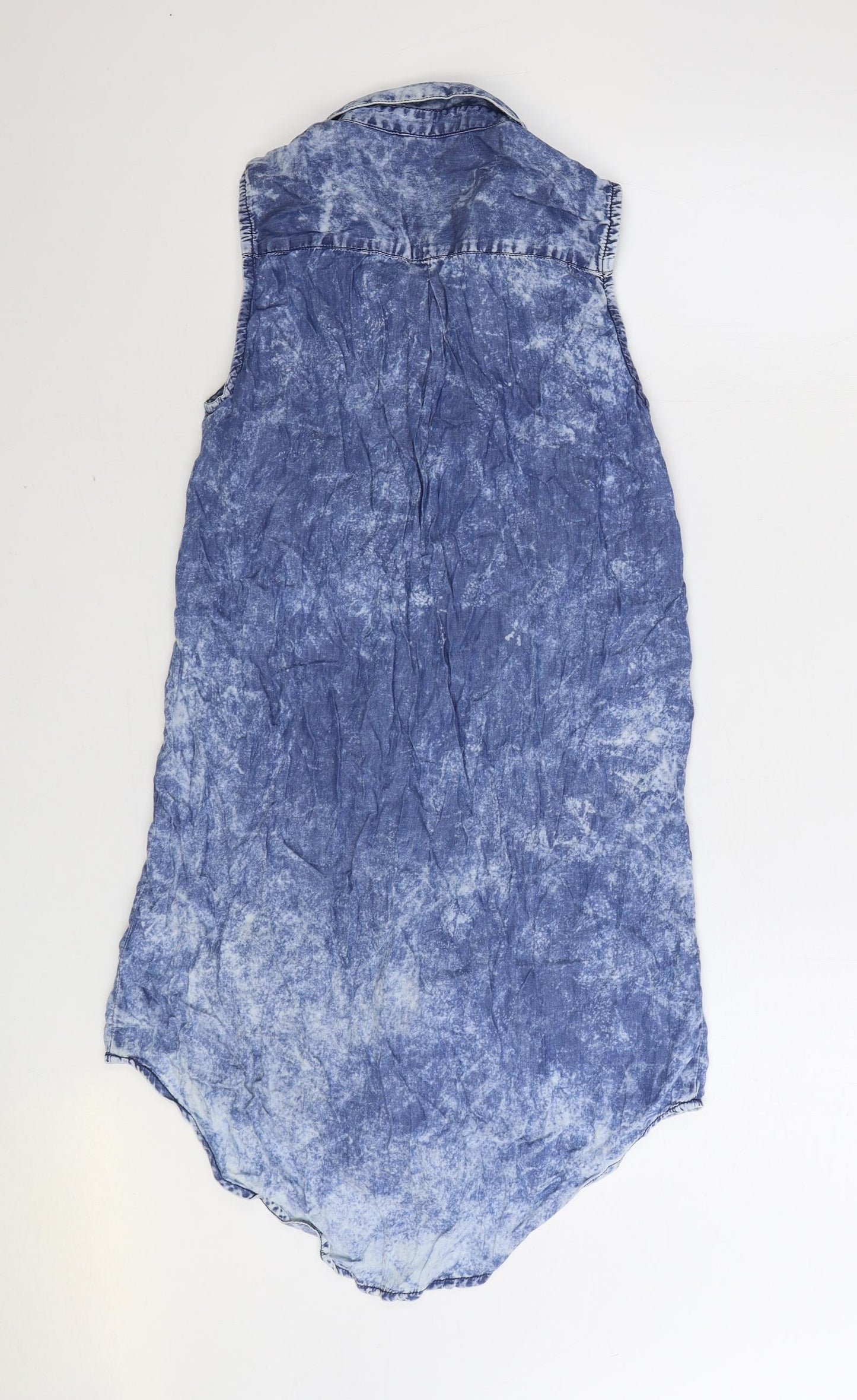 Womens UK Size 10 QED London Blue Basic Blouse