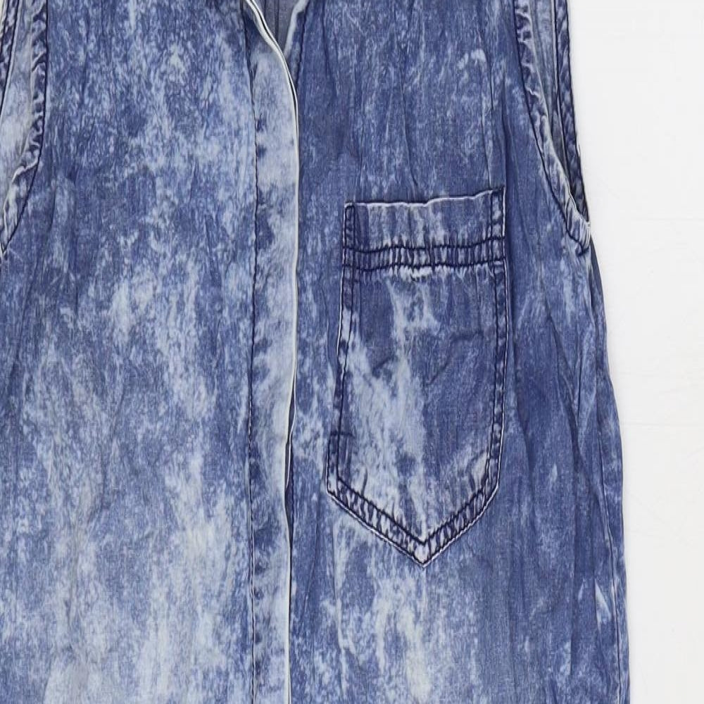 Womens UK Size 10 QED London Blue Basic Blouse