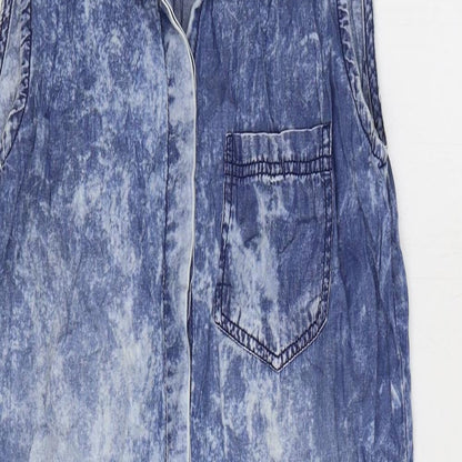 Womens UK Size 10 QED London Blue Basic Blouse