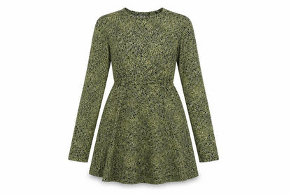 Primark Womens Green Floral Cotton Skater Dress Size 2XS Round Neck Pullover