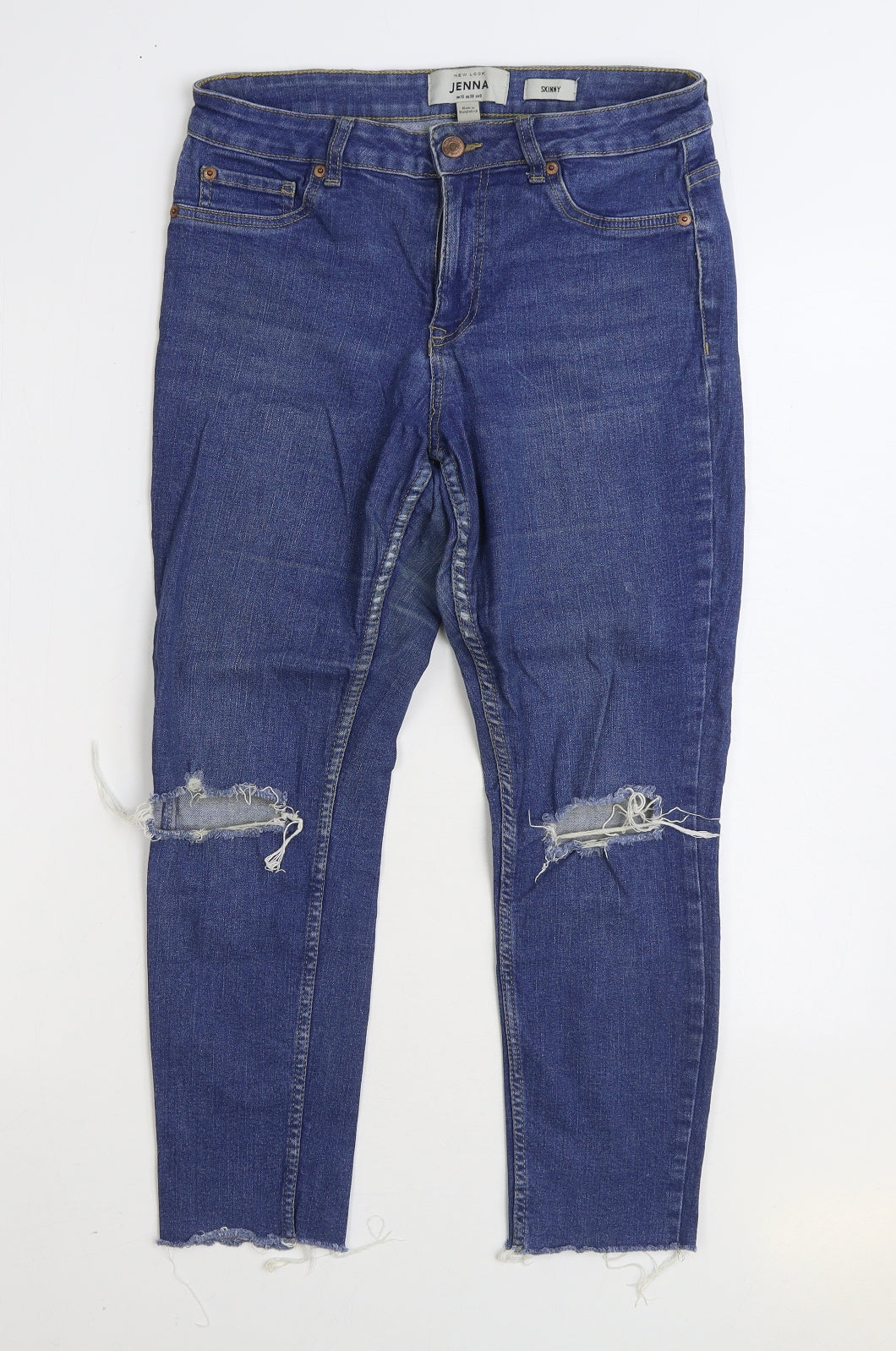 New Look Womens Blue Cotton Skinny Jeans Size 10 L25 in Regular Zip