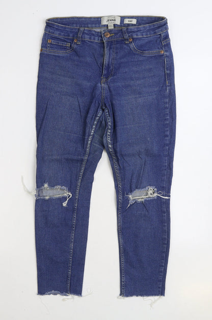 New Look Womens Blue Cotton Skinny Jeans Size 10 L25 in Regular Zip