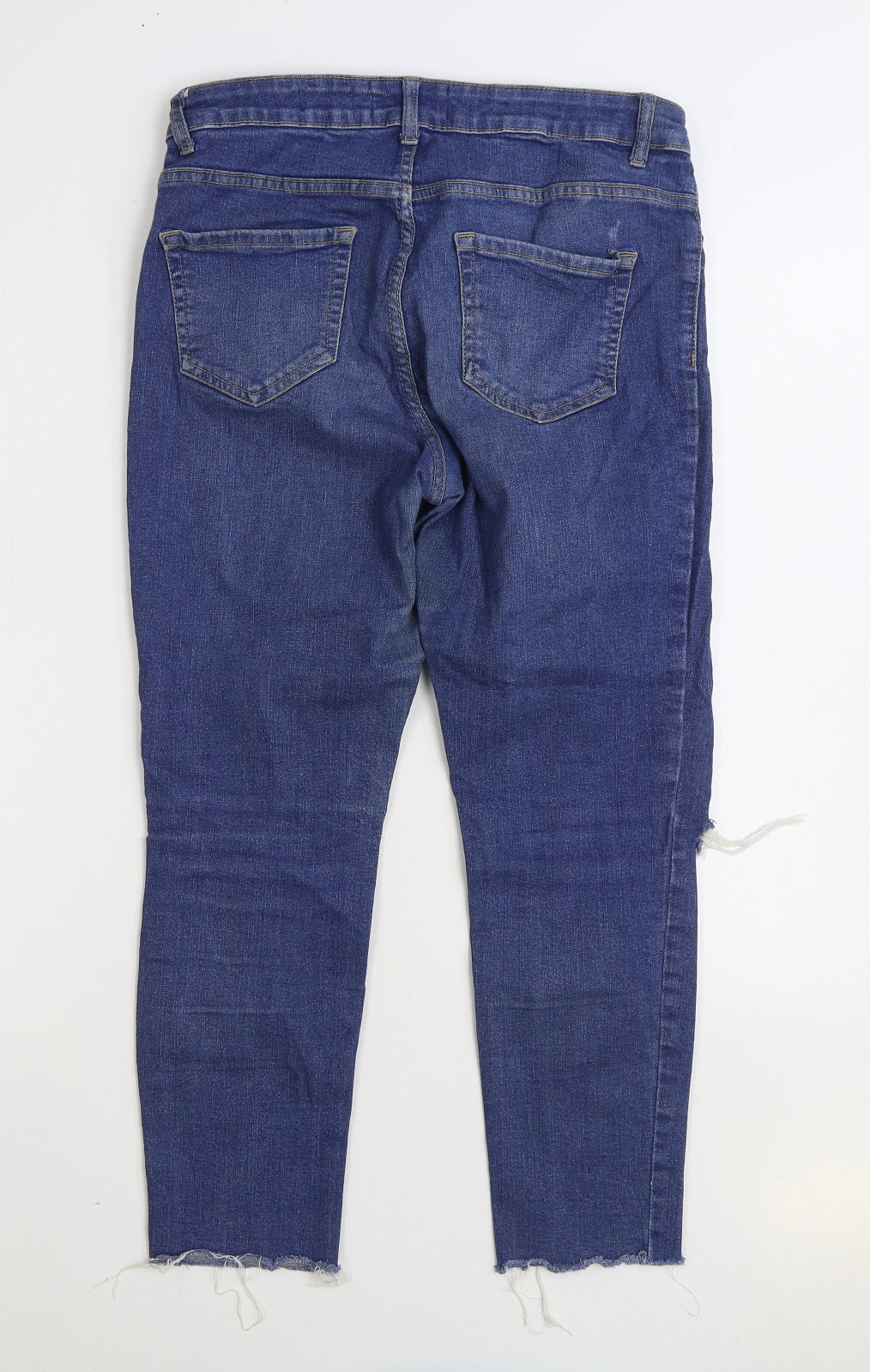 New Look Womens Blue Cotton Skinny Jeans Size 10 L25 in Regular Zip