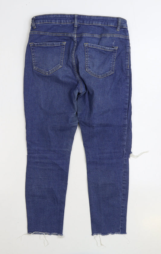 New Look Womens Blue Cotton Skinny Jeans Size 10 L25 in Regular Zip