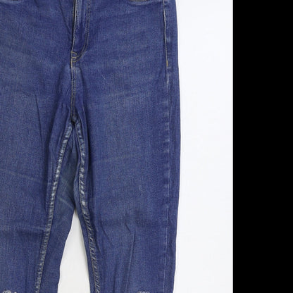 New Look Womens Blue Cotton Skinny Jeans Size 10 L25 in Regular Zip