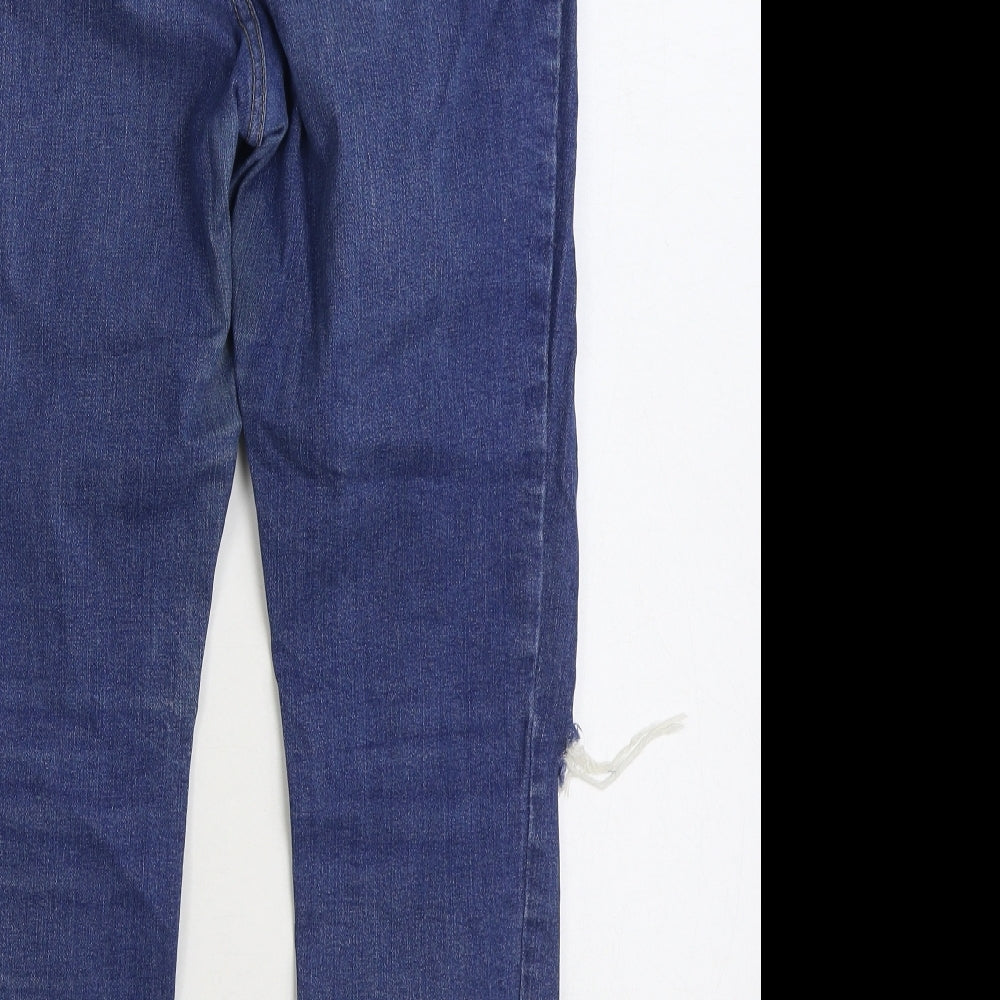 New Look Womens Blue Cotton Skinny Jeans Size 10 L25 in Regular Zip
