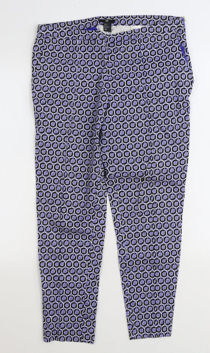 Womens UK Size 12 H&M Regular Fit  Blue Trousers