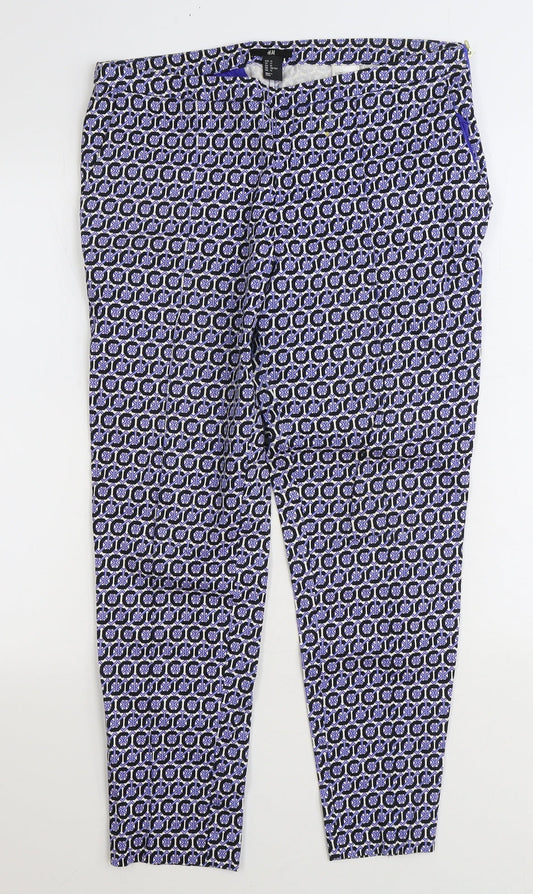 Womens UK Size 12 H&M Regular Fit  Blue Trousers