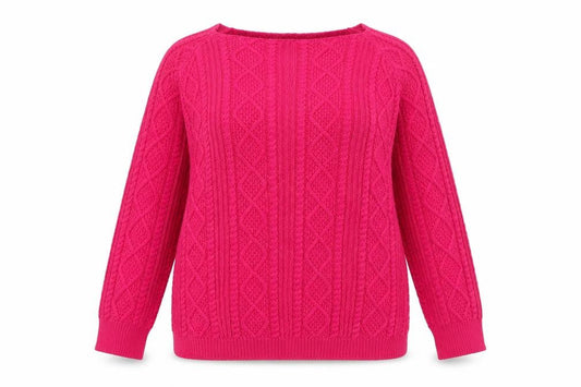 Tru Collection Womens Pink Round Neck 100% Cotton Pullover Jumper Size L