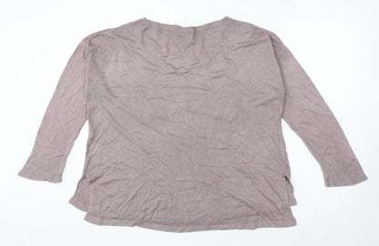 Vanessa Aexandra Womens Beige Modal Jersey T-Shirt Size M V-Neck - Rock N Love