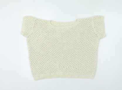 Womens UK Size  Preworn White Basic T-Shirt