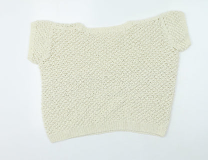 Womens UK Size  Preworn White Basic T-Shirt