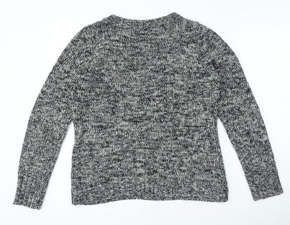 George Womens Black Round Neck Pullover Jumper