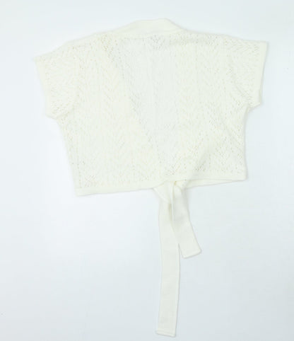 Womens UK Size XL Select White Cardigan Jumper