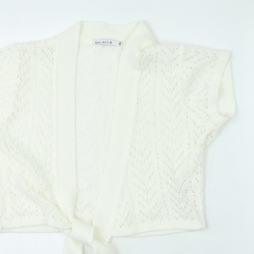 Womens UK Size XL Select White Cardigan Jumper