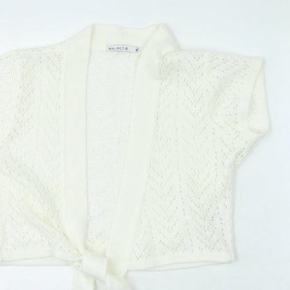 Womens UK Size XL Select White Cardigan Jumper