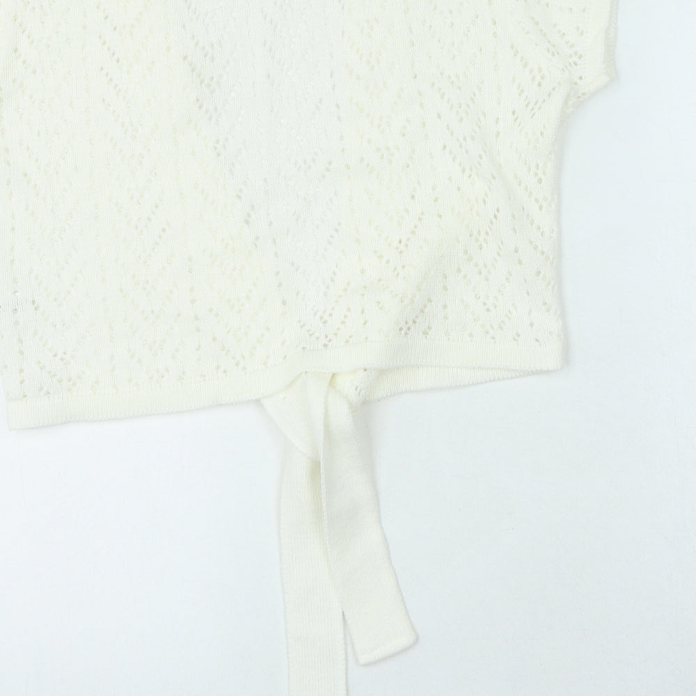 Womens UK Size XL Select White Cardigan Jumper