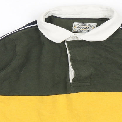 NEXT Boys Multicoloured Colourblock Cotton Pullover Casual Size 5 Years Collared Button