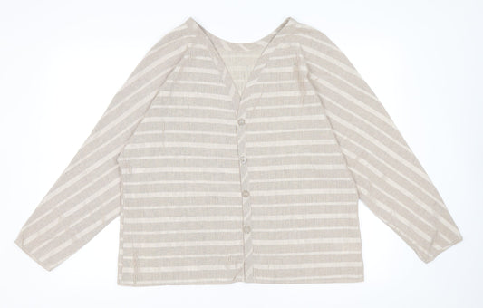 Womens UK Size 18 St Michael Beige Basic Button-Up