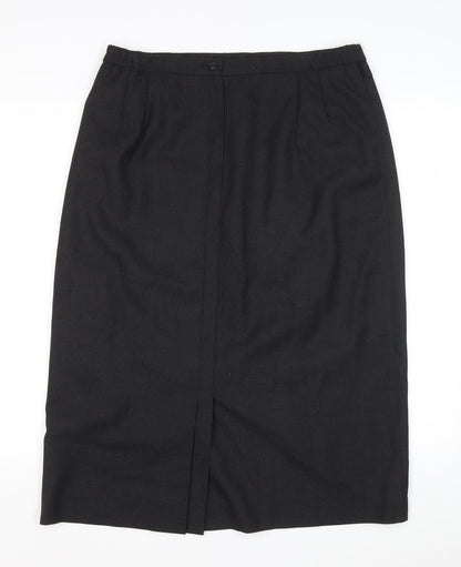 Hunter Carson Womens Grey Polyester Straight & Pencil Skirt Size 16 Zip