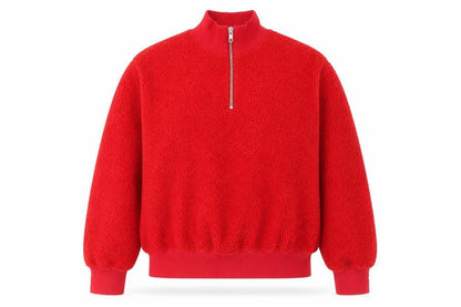 Topshop Womens Red Polyester Pullover Sweatshirt Size 6 Zip - Cropped