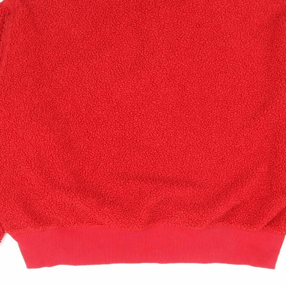 Topshop Womens Red Polyester Pullover Sweatshirt Size 6 Zip - Cropped