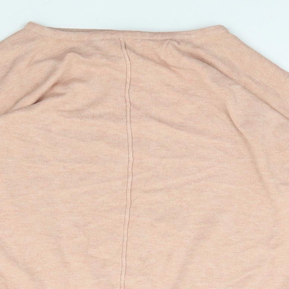 B Young Womens Pink Boat Neck Polyester Pullover Jumper Size L - Drop Shoulder Batwing