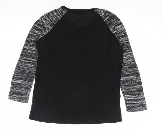 Womens UK Size L QED London Black Pullover Jumper