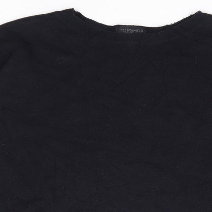 Topshop Womens Black 100% Cotton Pullover Sweatshirt Size 12 Pullover