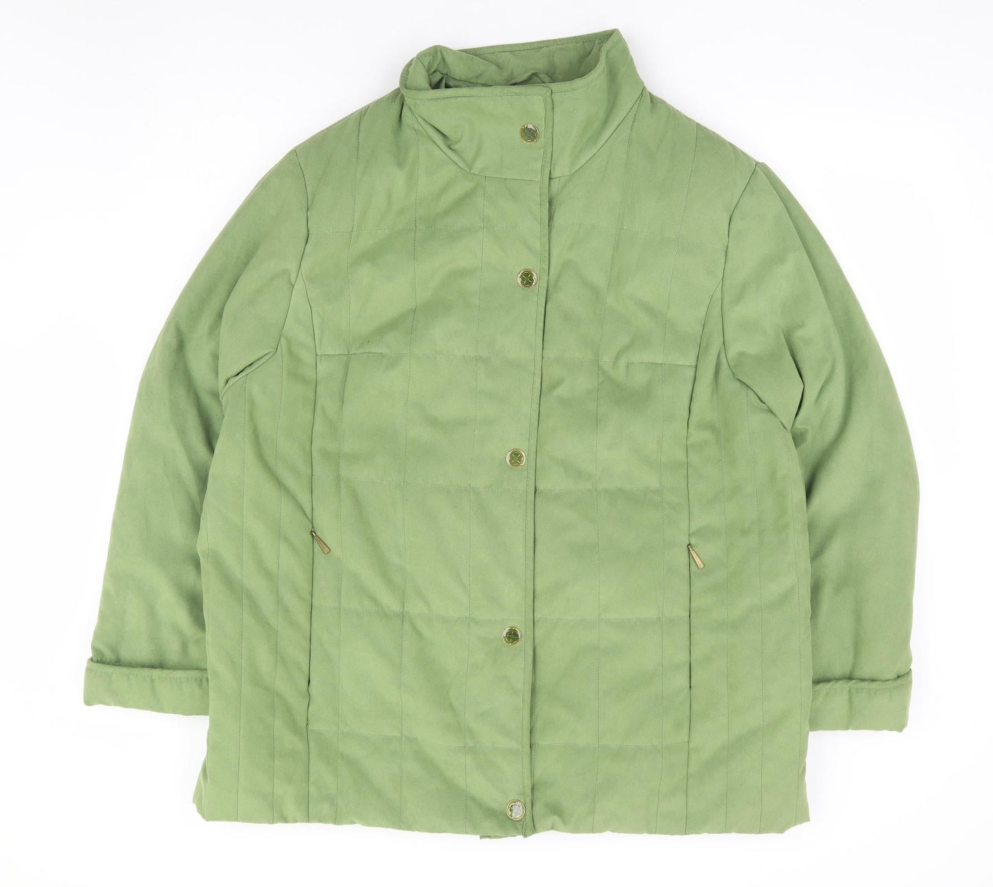 Kohler & Krenzer Womens Green Quilted Coat Size 20 Zip
