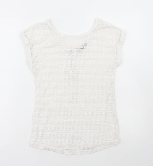 Womens UK Size 6 New Look White Basic T-Shirt