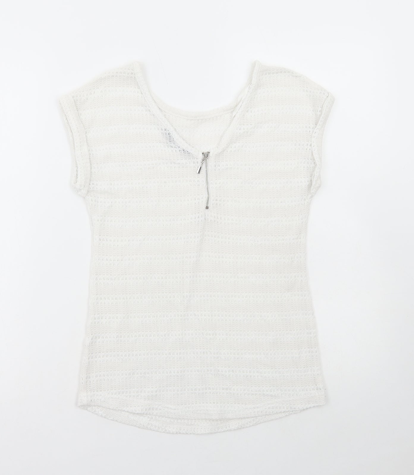 Womens UK Size 6 New Look White Basic T-Shirt